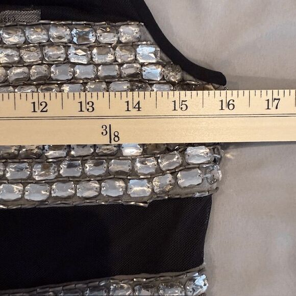 Diane von Furstenberg Wally Square All Over Crystal Mesh Crepe Mini Dress Size 2 - Picture 11 of 13